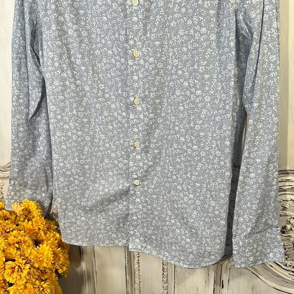 Men's Joseph Abboud Modern Fit Blue Floral Long Sleeve Button Down Shirt - Picture 3 of 11